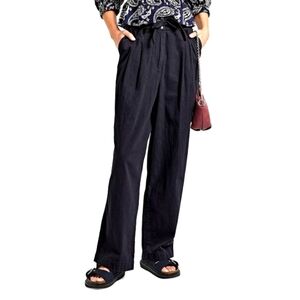 Therese Twill Pleated Drawstring Pants by SEA NY in Navy  Size 4  New Wi…